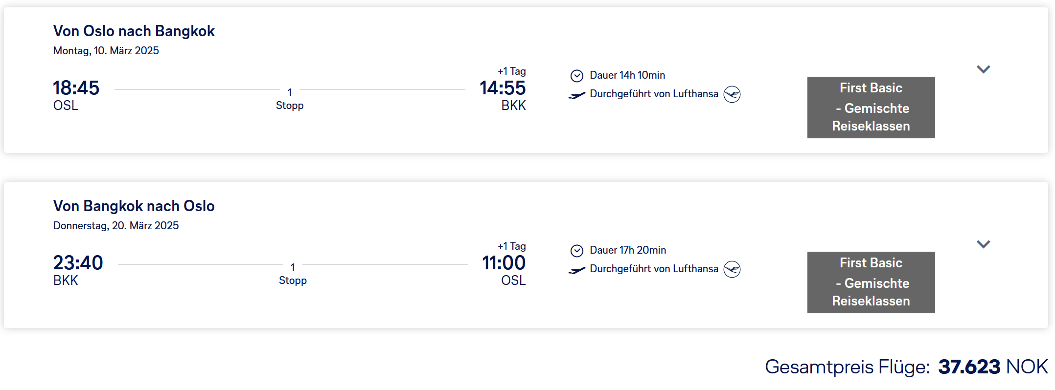 First Class Deal nach Thailand