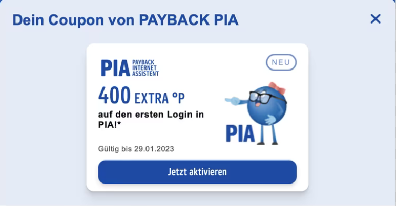 Zustzlich zum Coupon fr die Installation gibt es auch einen Coupon fr den ersten Einkauf mit PIA